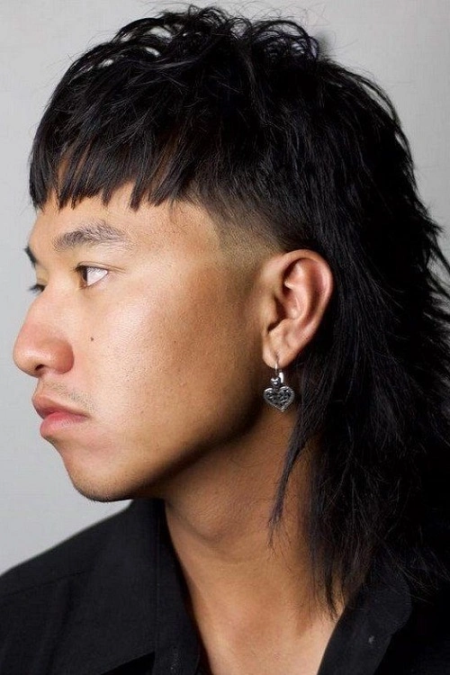 Asian Burst Fade Mullet