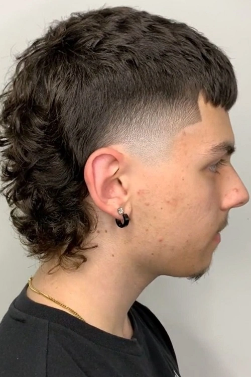 Burst Fade Buzz Cut Mullet