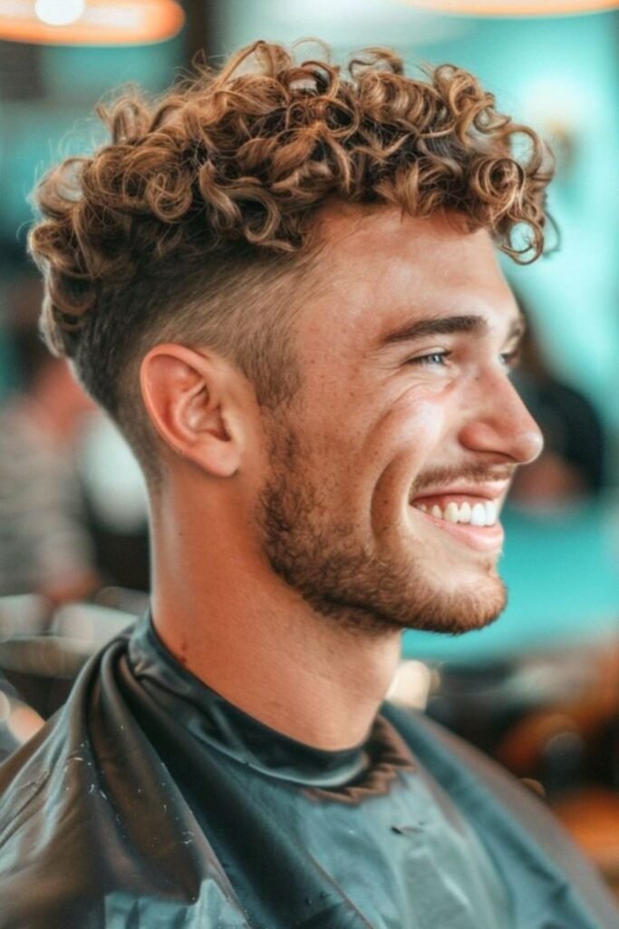 Burst Fade Curly Thick Hair