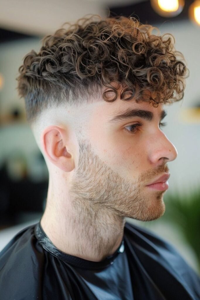 Burst Fade Curly Thick Hair