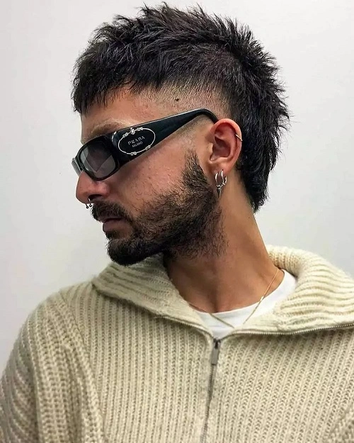 Burst Fade Mohawk Mullet