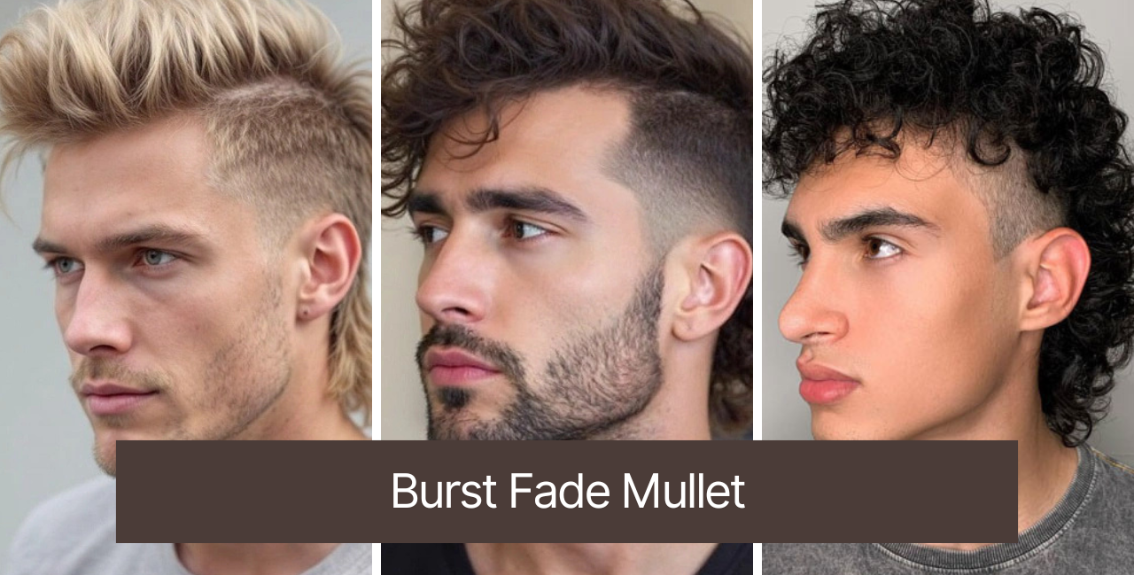 Burst Fade Mullet for Men