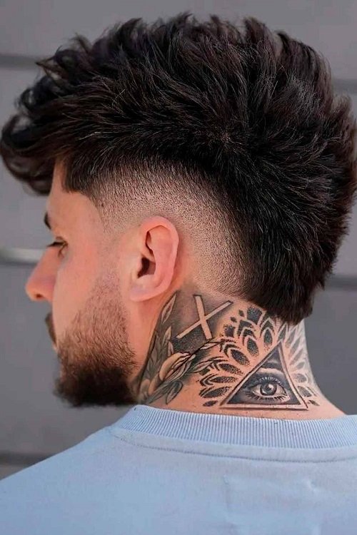 Burst Fade Mullet V Cut