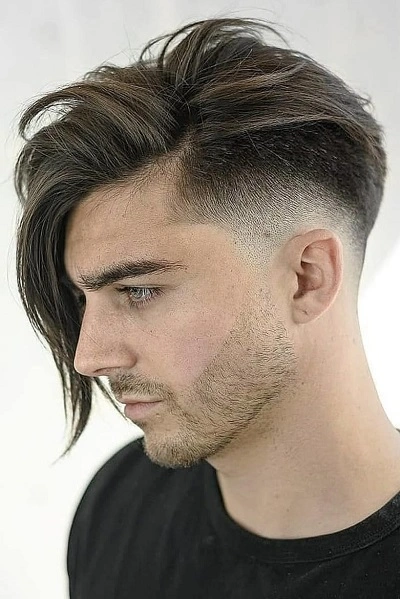 Comb Over Fade Long Hair