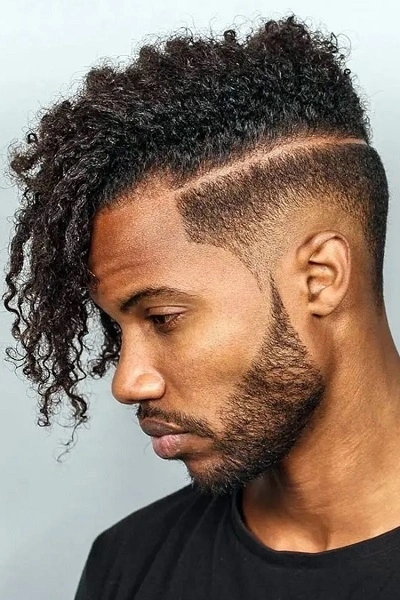 Comb Over Fade Curly Hair