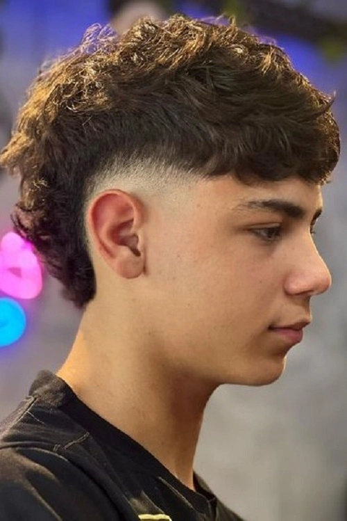 Fluffy Hair Mullet Fade Haircut