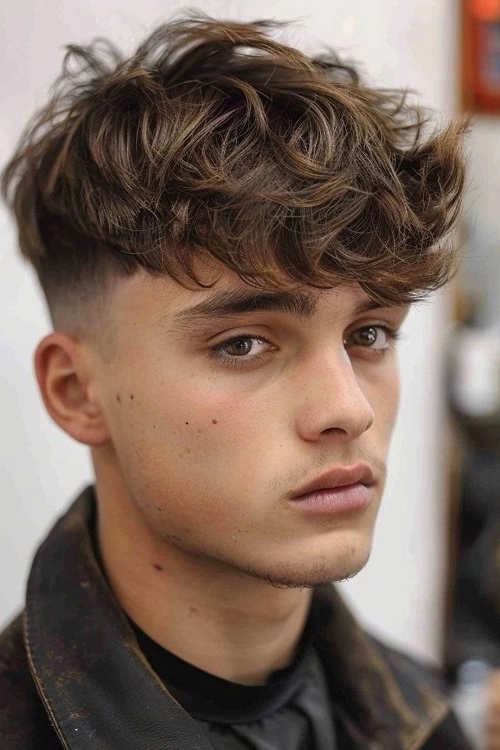 Low Taper Fade Fluffy Hair for Men