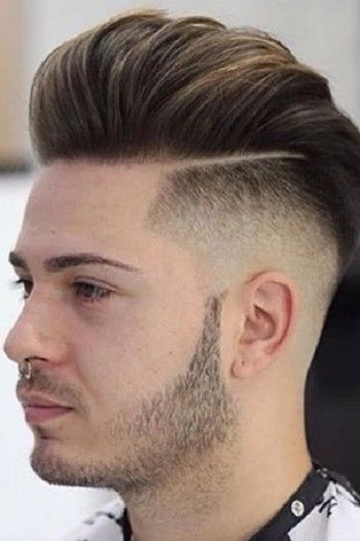 High Fade Comb Over Haircut for Men