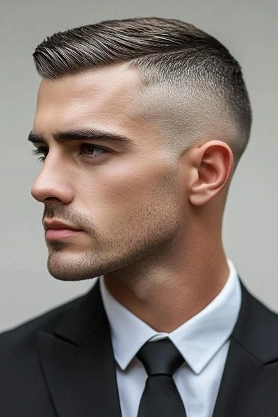 High Fade Side Part Haircut for Men