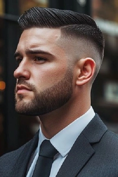 High Fade Side Part Haircut for Men