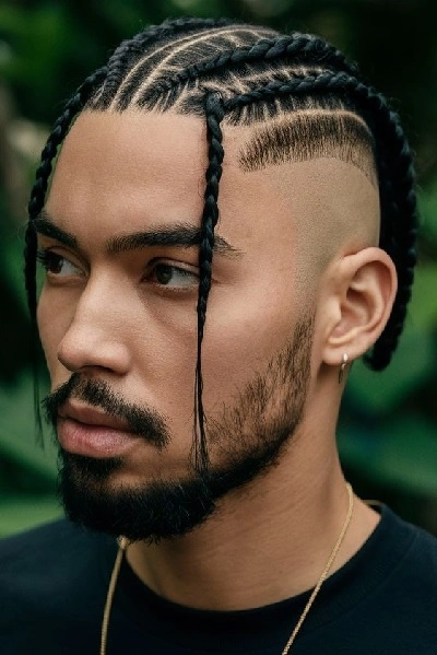 High Fade with Braids for Men