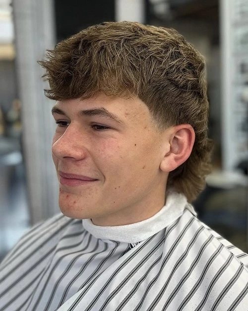 Low Burst Fade Mullet