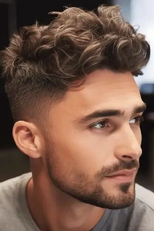 Low Taper Fade Fluffy Wavy Hair