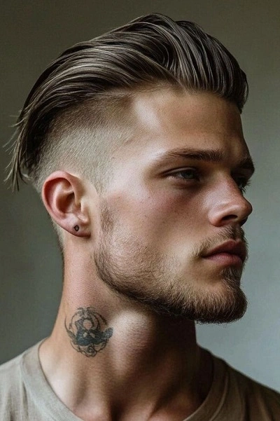 High Fade Slick Back Haircut for Men