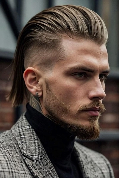 High Fade Slick Back Haircut for Men