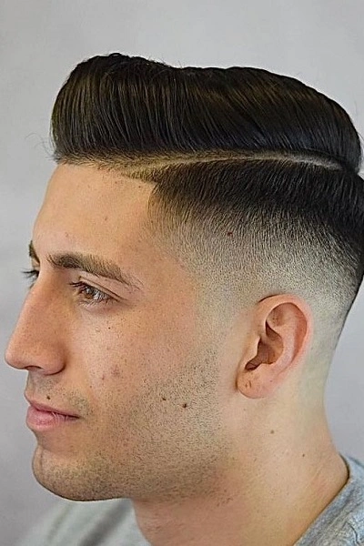 High Fade Comb Over Haircut for Men