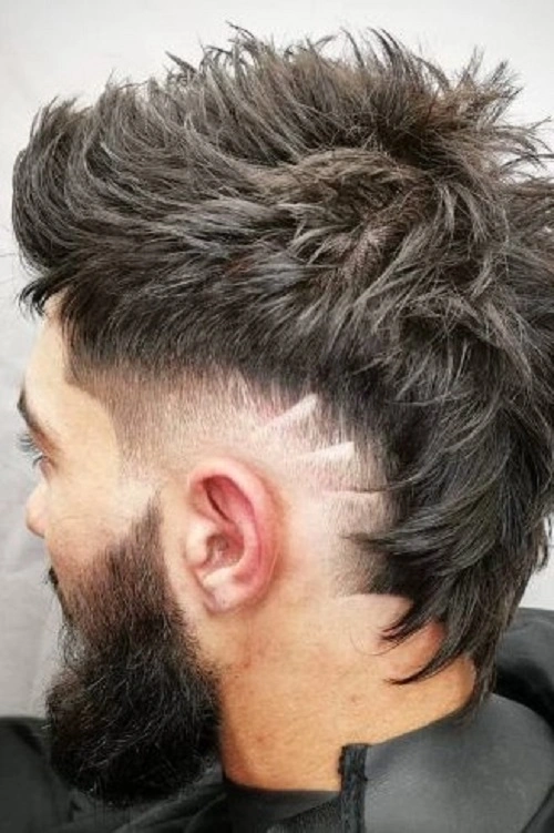 Spiky Burst Fade Mullet