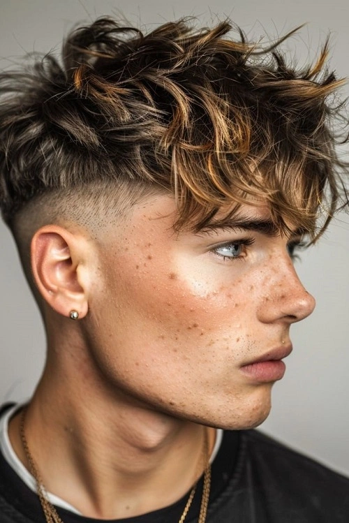 Wavy Fringe Low Taper Fade