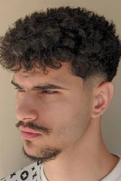 Low Taper Fade Fluffy Haircut Curly Hair