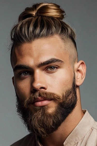 High Taper Fade with Man Bun