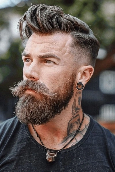 High Taper Fade with Beard