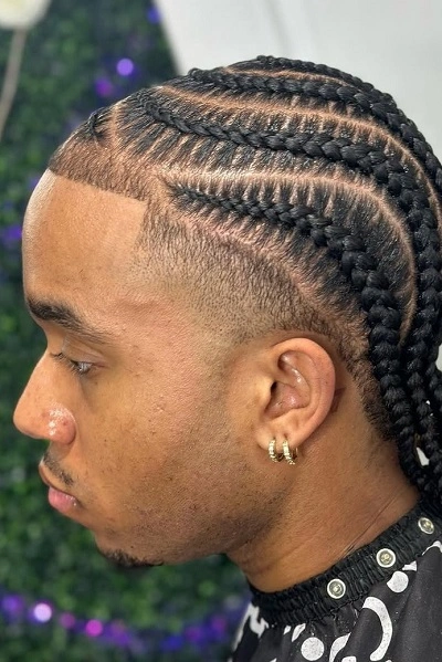 High Taper Fade with Braids