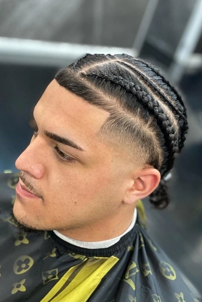 High Taper Fade with Braids