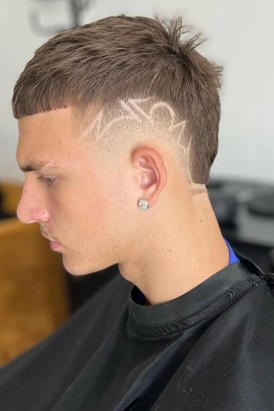 High Taper Fade with Design