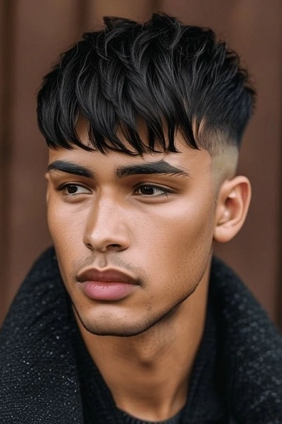 High Taper Fade with Textured Fringe