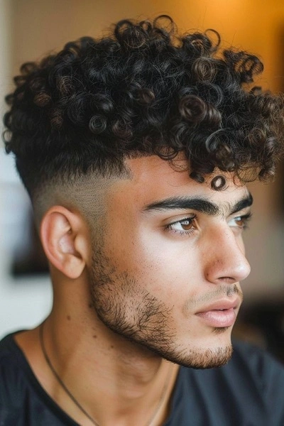 high taper fade curly hair