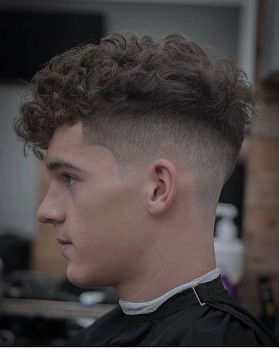 High Fade for Curly Hair Men