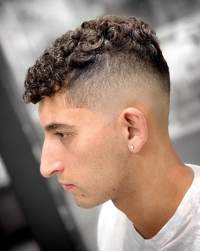 High Fade for Curly Hair Men