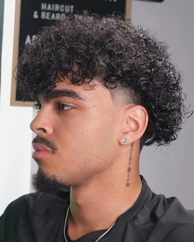 Curly Mid Fade Blowout
