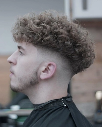 Curly Mid Fade Blowout