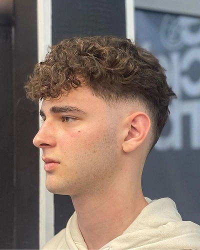 Mid Drop Fade Curly Hair