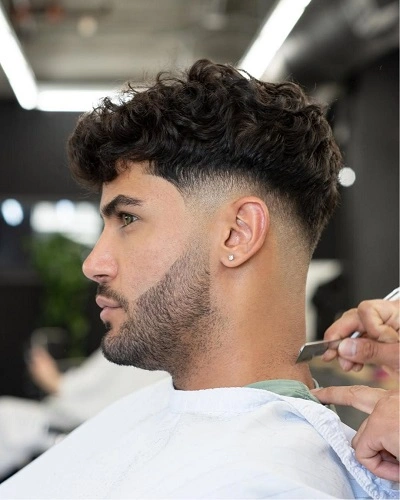 Mid Drop Fade Curly Hair