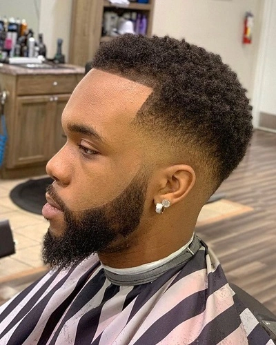 Mid Fade Curly Caesar Cut