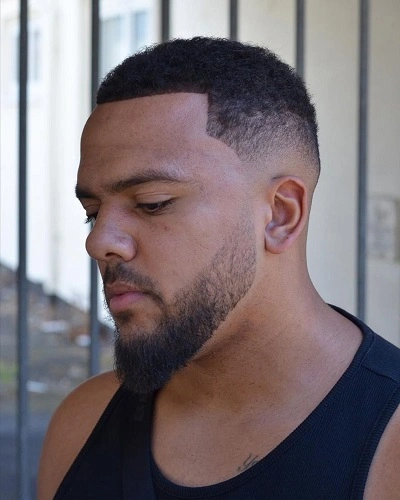 Mid Fade Curly Crew Cut