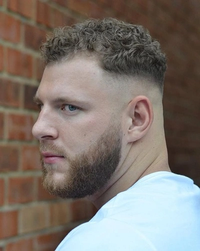 Mid Fade Curly Skin Fade