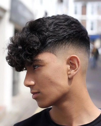 Mid Fade Undercut Curly Hair