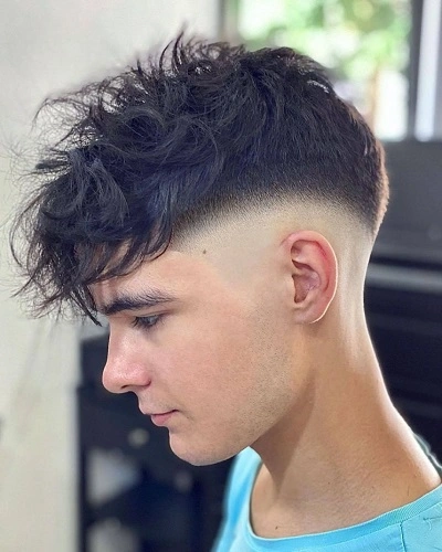 Mid Fade Undercut Wavy Hair